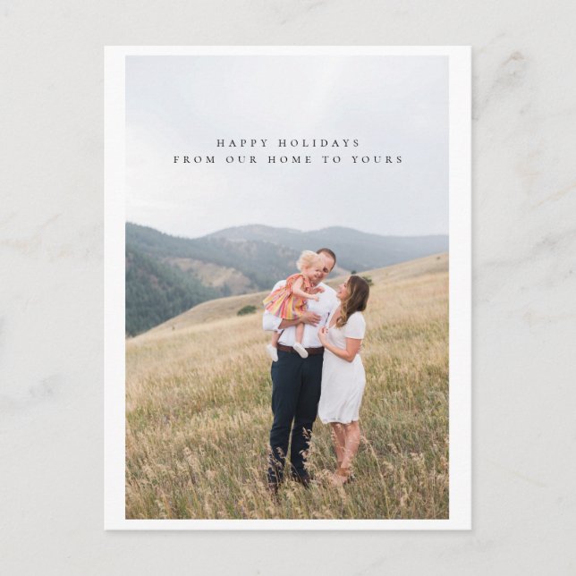 Minimalistiskt foto-Helgdag-vykort Vykort (Framsida)