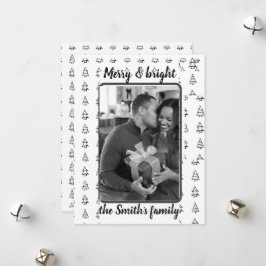 Minimalistiskt foto Julgran mönster Julkort