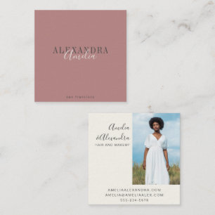 Minimalistiskt foto med fet stil Boho Dusty Ro Fyrkantigt Visitkort
