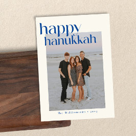 Minimalistiskt foto med fetstil, modern Hanukkah-A Julkort