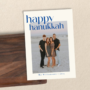 Minimalistiskt foto med fetstil, modern Hanukkah-A Julkort