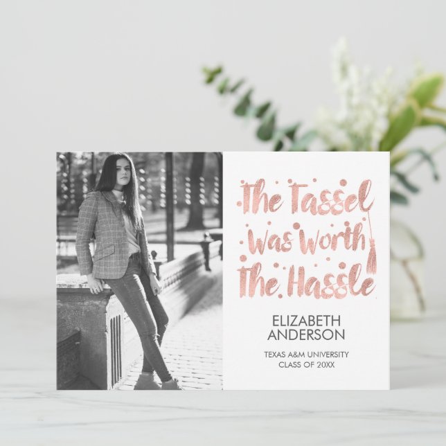 Minimalistiskt foto och Tassel Studenten Meddelande (Stående Fram)