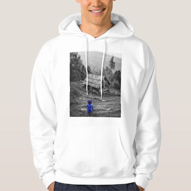 Minimalistiskt foto på landsbygden hoodie (Framsida)