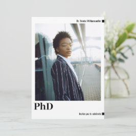 Minimalistiskt foto PhD Studenten Inbjudningar