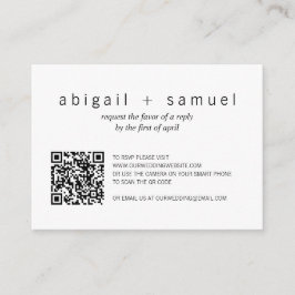 Minimalistiskt foto QR-kod Bröllop Mini OSA kort