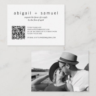 Minimalistiskt foto QR-kod Bröllop Mini OSA kort