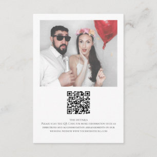 Minimalistiskt foto QR-kod Bröllop Tilläggskort