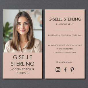 Minimalistiskt foto-Social-medium Visitkort
