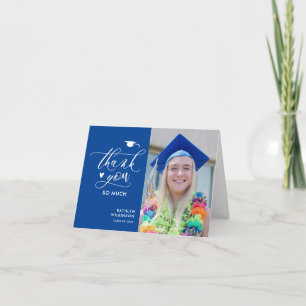 Minimalistiskt foto Studenten i blått Elegant Tack Kort