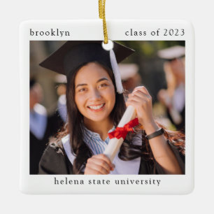 Minimalistiskt foto Studenten Keepsaké Julgransprydnad Keramik