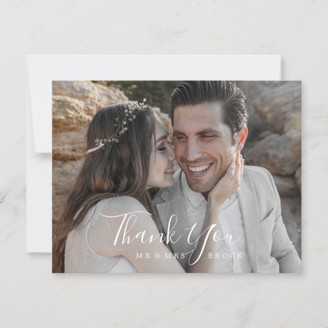 Minimalistiskt foto-tackkort tack kort (Framsida)