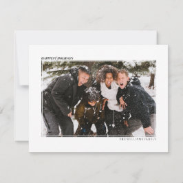 Minimalistiskt foto Thin Gräns Julkort