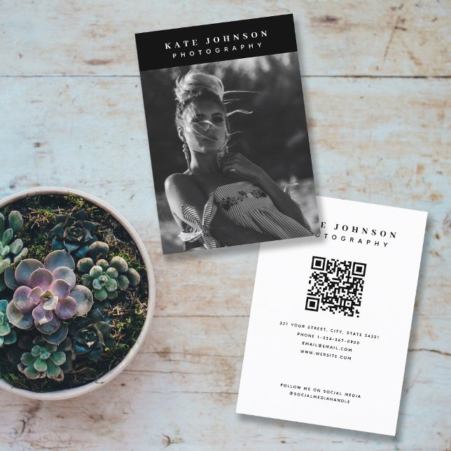 Minimalistiskt fotofoto-Trendig för Fullt Visitkort (Skapare uppladdad)