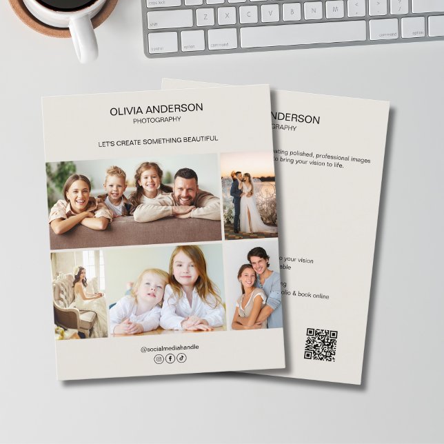 Minimalistiskt fotoinsamlingsarbete flygblad (Minimalist Photo Collage Photographer Business Flyer)