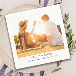 Minimalistiskt fotokollage Bröllop Pappersservett