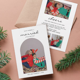 Minimalistiskt fotokollage Married God jul Julkort