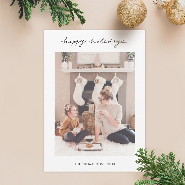 Minimalistiskt fotokort för Helgdag Julkort (Skapare uppladdad)