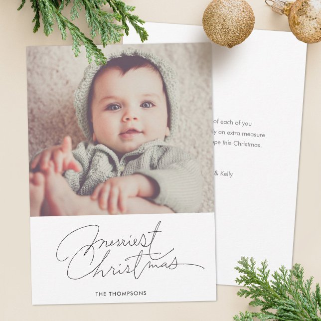 Minimalistiskt fotokort för Helgdag Julkort (Skapare uppladdad)