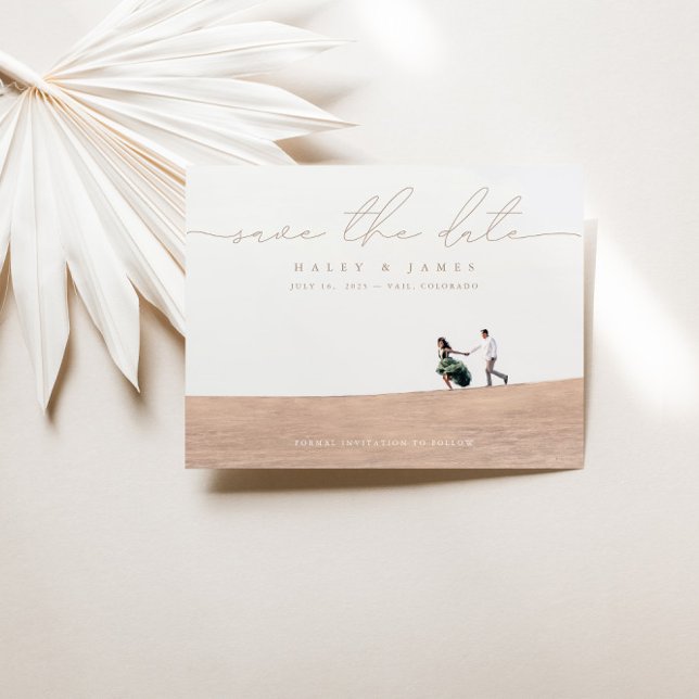 Minimalistiskt fotokort för skript i Bröllop spara (Skapare uppladdad)