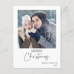 Minimalistiskt fotokort, God jul jul Vykort