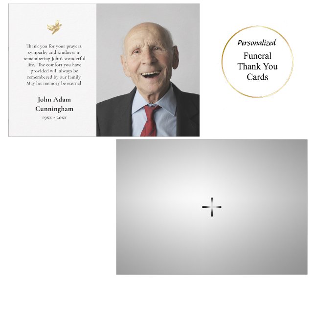 Minimalistiskt fotoortodoxt kristet minne tack kort (Skapare uppladdad)