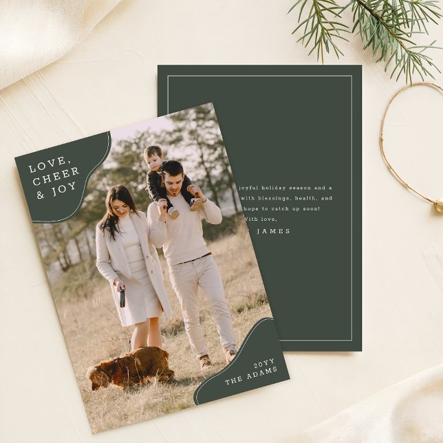 Minimalistiskt fotoportkort för familjen julkort (Skapare uppladdad)