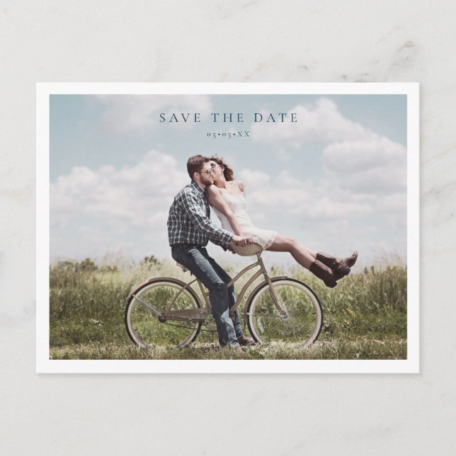 Minimalistiskt fotospara datumet vykort (Framsida)