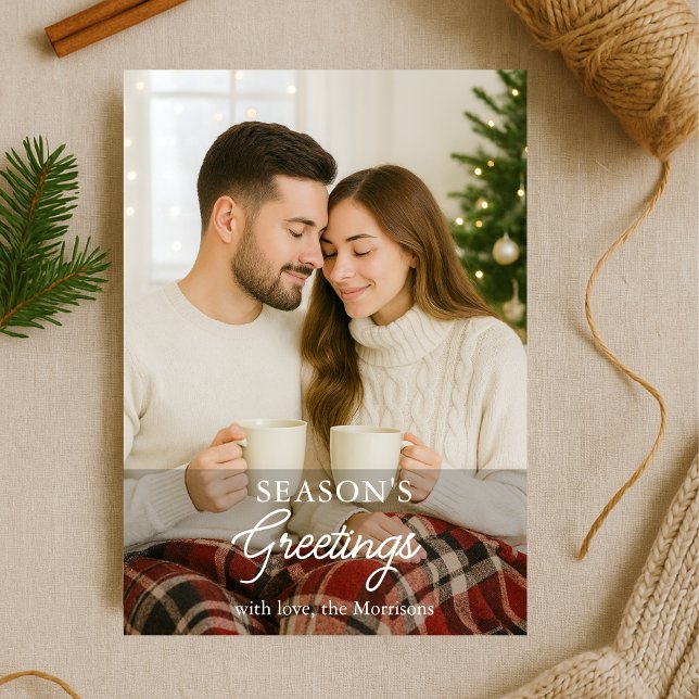 Minimalistiskt fotoutsäsong: Helgdag Card Inbjudningar (Skapare uppladdad)