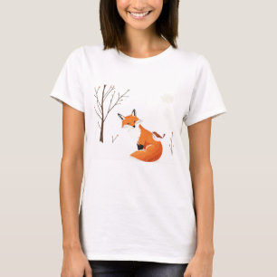 Minimalistiskt fox-fågeldjur på frid jord t shirt
