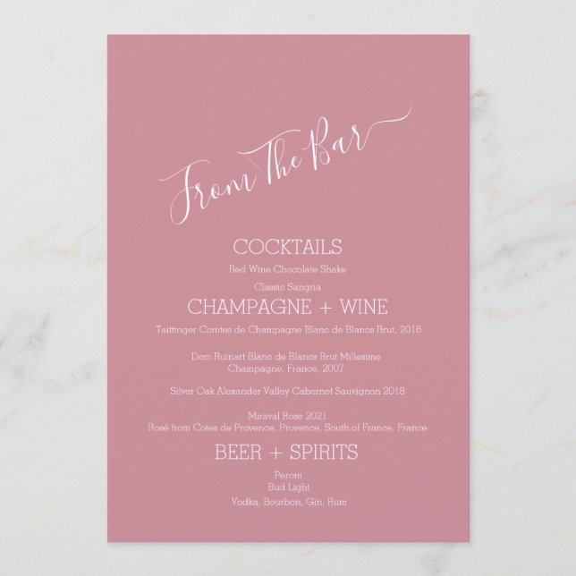 Minimalistiskt från menykortet Pub Bröllop Pub Meny (Framsida)