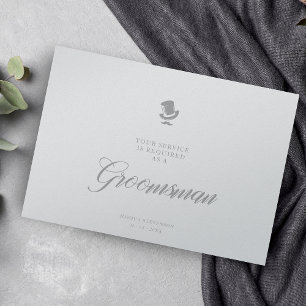 Minimalistiskt Frieri kort för lyxgroomsman Bröllo