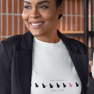 Minimalistiskt funny, barnfri katt Dam T Shirt