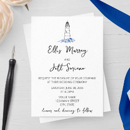 Minimalistiskt fyr Bröllop Inbjudningar