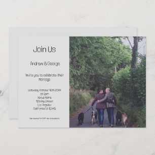 Minimalistiskt Gay LGBGQ QR-kod Grått Bröllop Inbjudningar