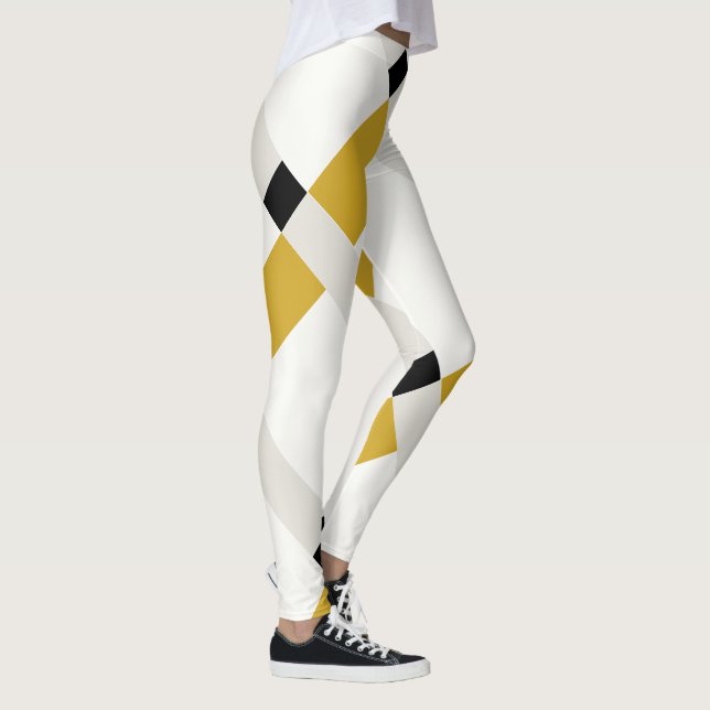 Minimalistiskt Geo Färg blockerar modern konsthand Leggings (Höger)