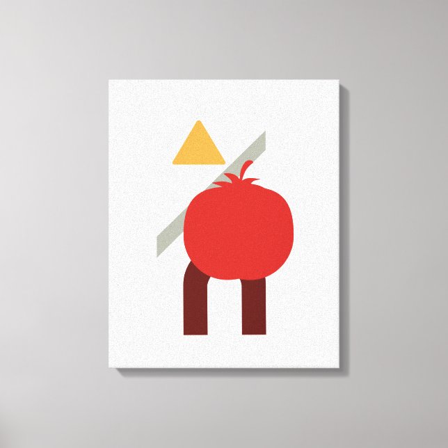 Minimalistiskt Geometric Food/Tomato Canvas Art (Framsida)