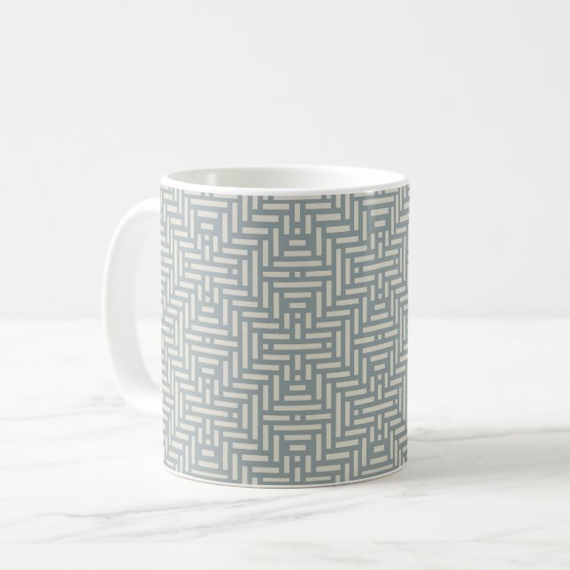 Minimalistiskt geometriskt basket kaffemugg (Framsida vänster)