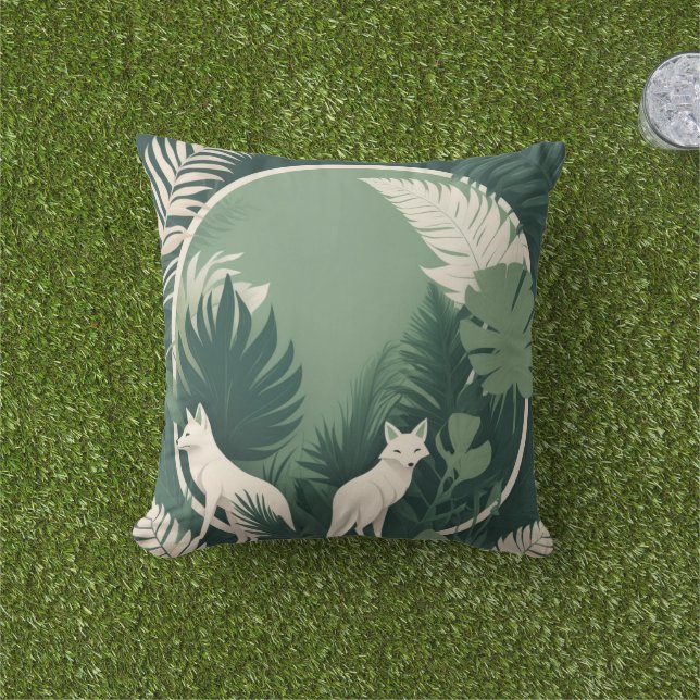 Minimalistiskt geometriskt djur Dekorativ kudde (Gräs)