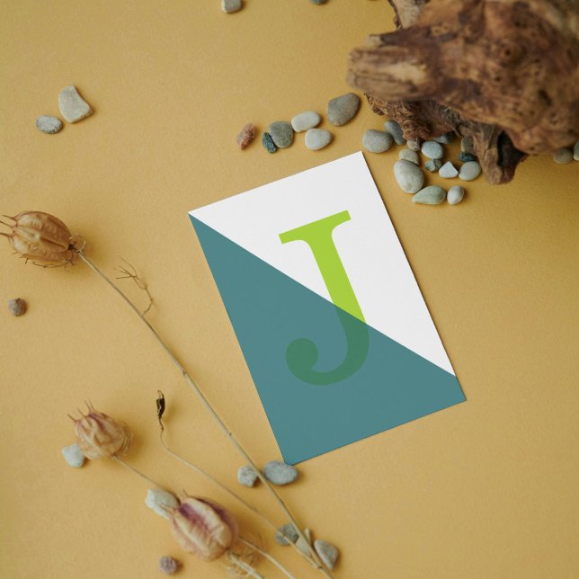 Minimalistiskt geometriskt monogram vykort (Skapare uppladdad)