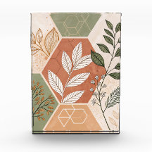 Minimalistiskt geometriskt och botaniskt fotoblock