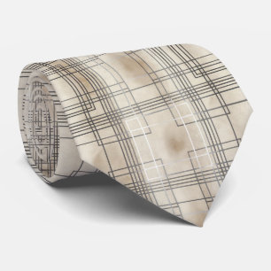 Minimalistiskt geometriskt rutnätmönster slips