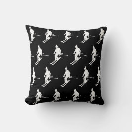 Minimalistiskt geometriskt skiffer Winter Black Wh Kudde
