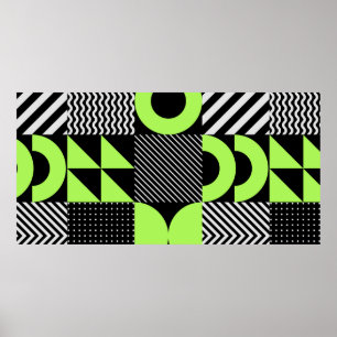 Minimalistiskt geometriskt sömlöst mönster i Skand Poster