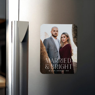 Minimalistiskt gift och ljusfoto magnet