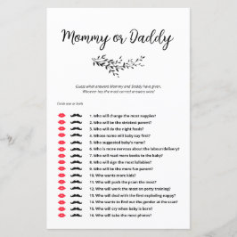 Minimalistiskt Gissa vem som sa det Mamma eller Pa