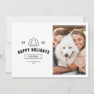 Minimalistiskt Glad helg par multifoto-Hund Julkort