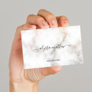 Minimalistiskt Glitter Marble Luxury Namnteckning Visitkort