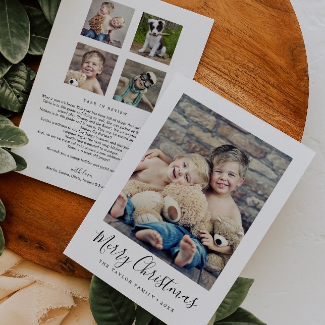 Minimalistiskt God jul-år i Porträtt Julkort (Skapare uppladdad)