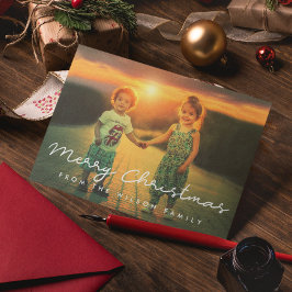 Minimalistiskt God jul Festive-fotokort Julkort