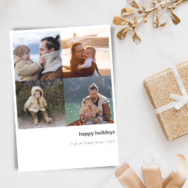 Minimalistiskt God jul fet fyra foto-rutnät Julkort